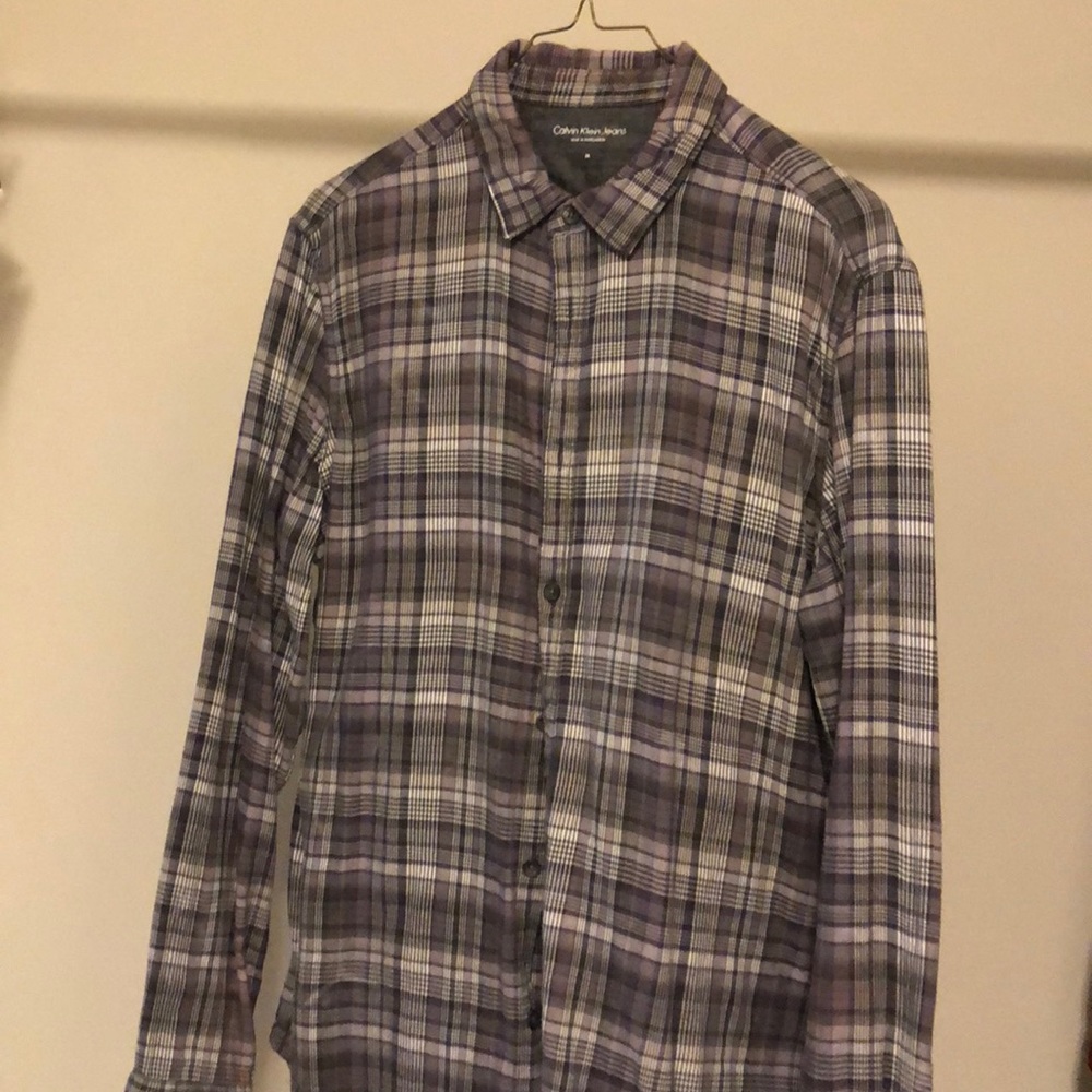 Calvin Klein plaid button up flannel